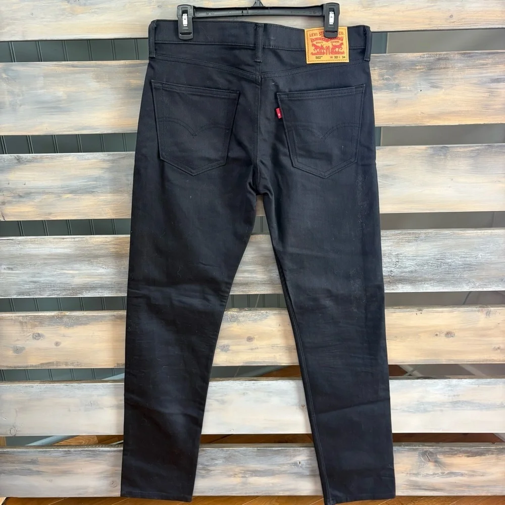 Levi's Solid Black 502 Denim Jeans Size W 32 L 34